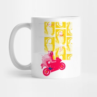 Absurd Motorcycle-Riding Cat Mug